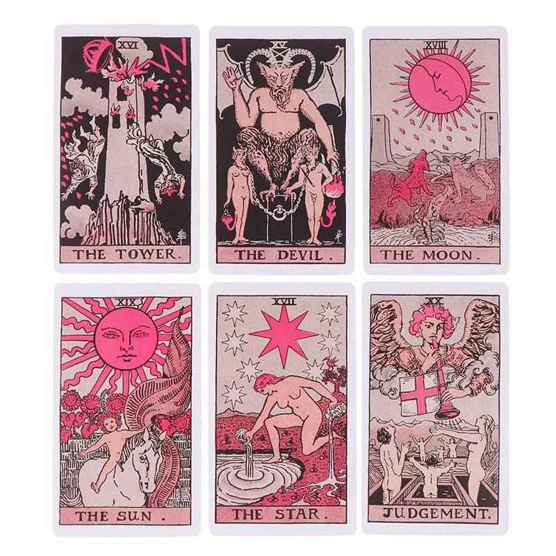Pink 78 Piece Tarot Card Deck For Beginners - Tarot Treasures