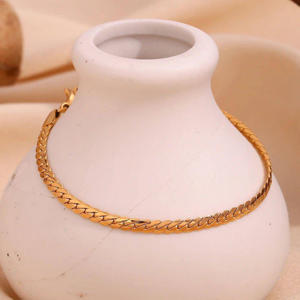 18k Gold Plated Cuban Tarnish Free Chain Bracelet - Tarot Treasures