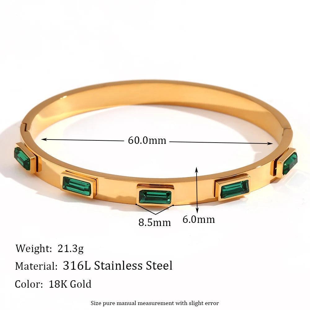 18K Gold Plated Rhinestone Stainless Steel Bracelet Collection - Tarot Treasures