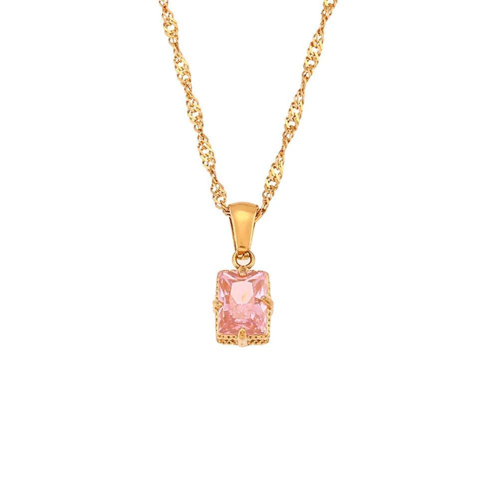 Dainty Rectangle Stainless Steel Tarnish Free Pendant Necklaces - Tarot Treasures