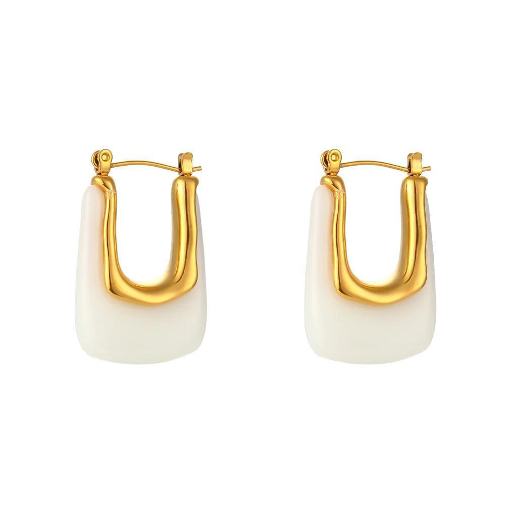 Geometric Acrylic Tarnish Free Hoop Earrings - Tarot Treasures
