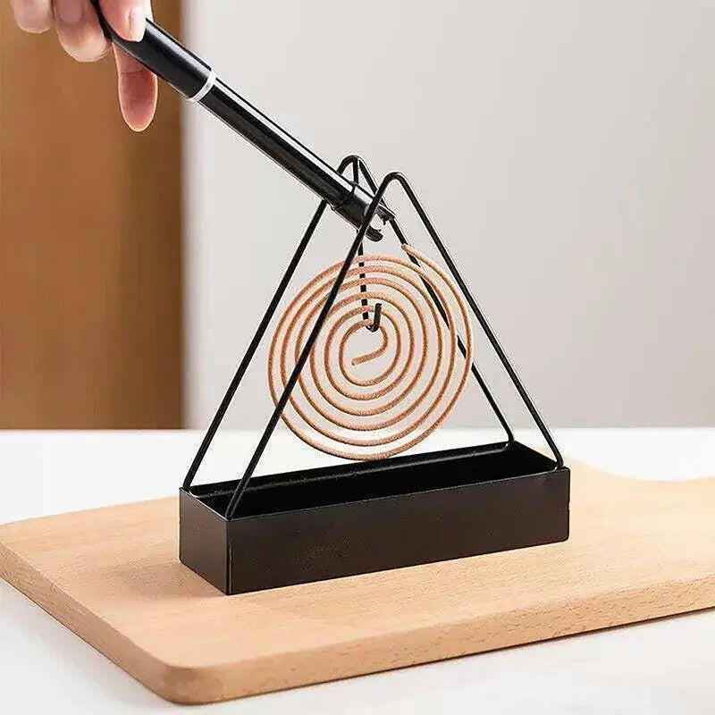 Sleek Iron Coil Incense Holder and Burner in Black or Green