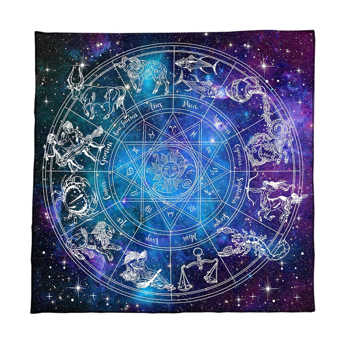 12 Constellations Celestial Zodiac Tarot Card Table and Altar Cloth - Tarot Treasures