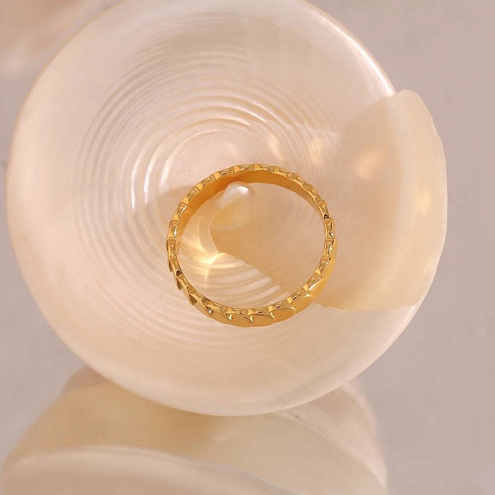18K Gold Plated Fish Scale Stainless Steel Tarnish Free Ring - Tarot Treasures