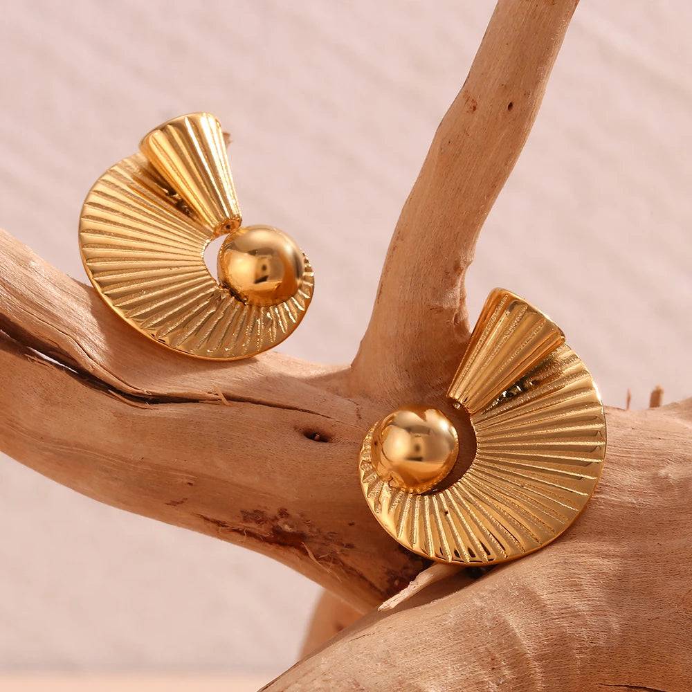 18K Gold Plated Stainless Steel Tarnish Free Spiral Earrings - Tarot Treasures