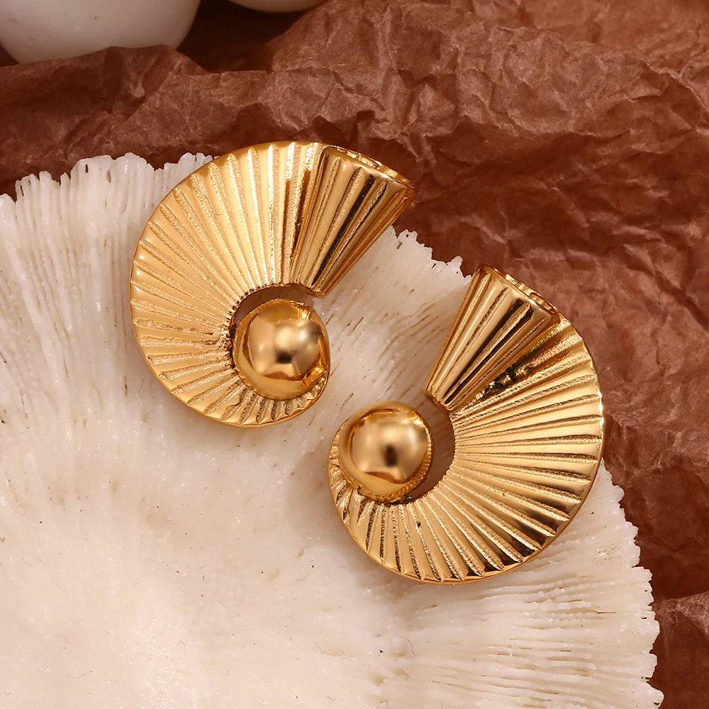 18K Gold Plated Stainless Steel Tarnish Free Spiral Earrings - Tarot Treasures