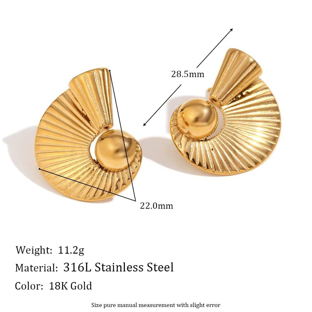 18K Gold Plated Stainless Steel Tarnish Free Spiral Earrings - Tarot Treasures