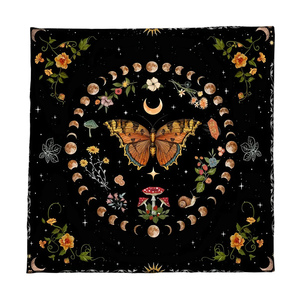 Moon Phase Butterfly Tarot Card Reading Divination Cloths - Tarot Treasures