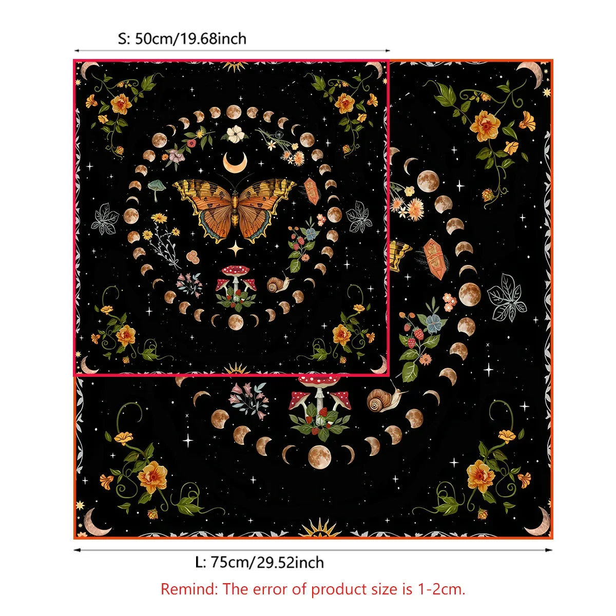 Moon Phase Butterfly Tarot Card Reading Divination Cloths - Tarot Treasures