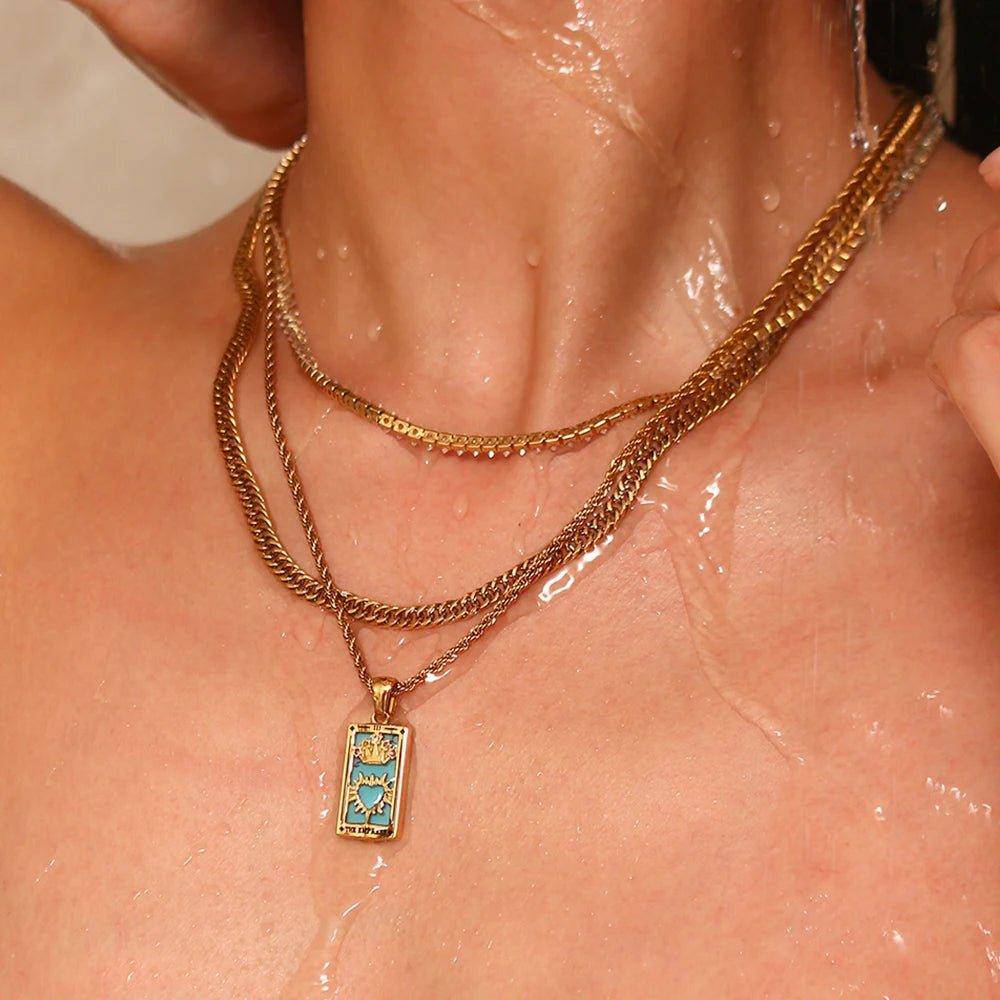 NEW The Knight of Cups - Gold Tarot Card Pendant Necklace - Tarot Treasures