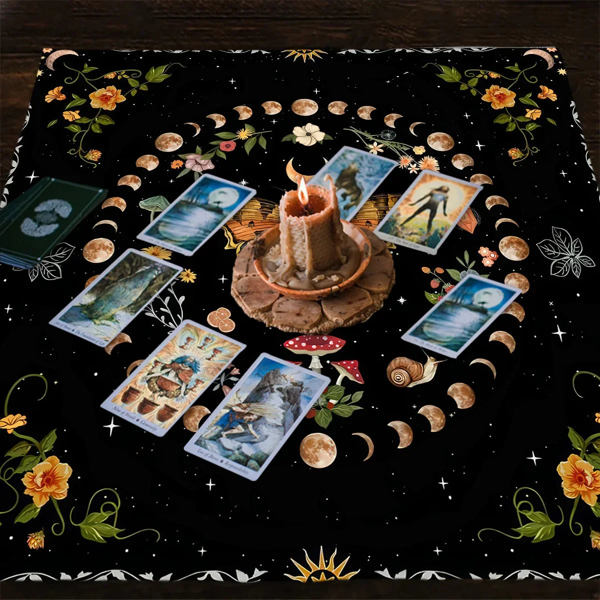 Moon Phase Butterfly Tarot Table and Altar Cloth - Tarot Treasures