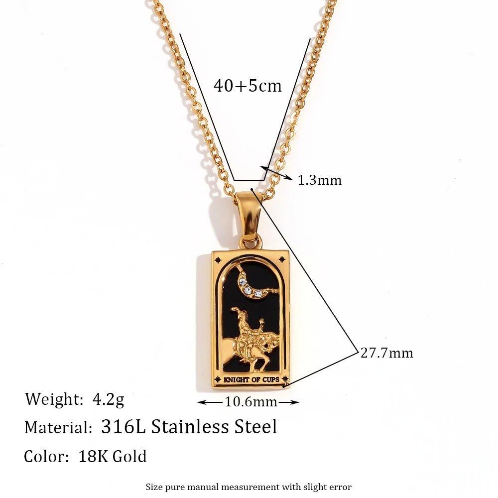 Strength Tarot Necklace – 18K Gold Plated Pendant | Tarot Treasures