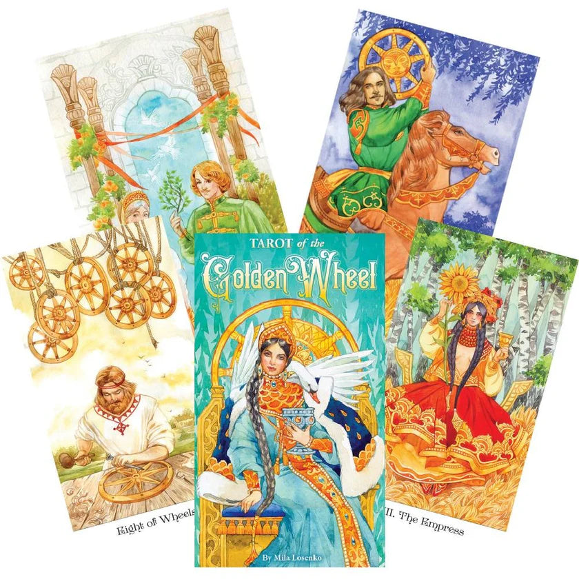 Tarot of the Golden Wheel Tarot Cards Deck 78 Card Deck - Tarot Treasures