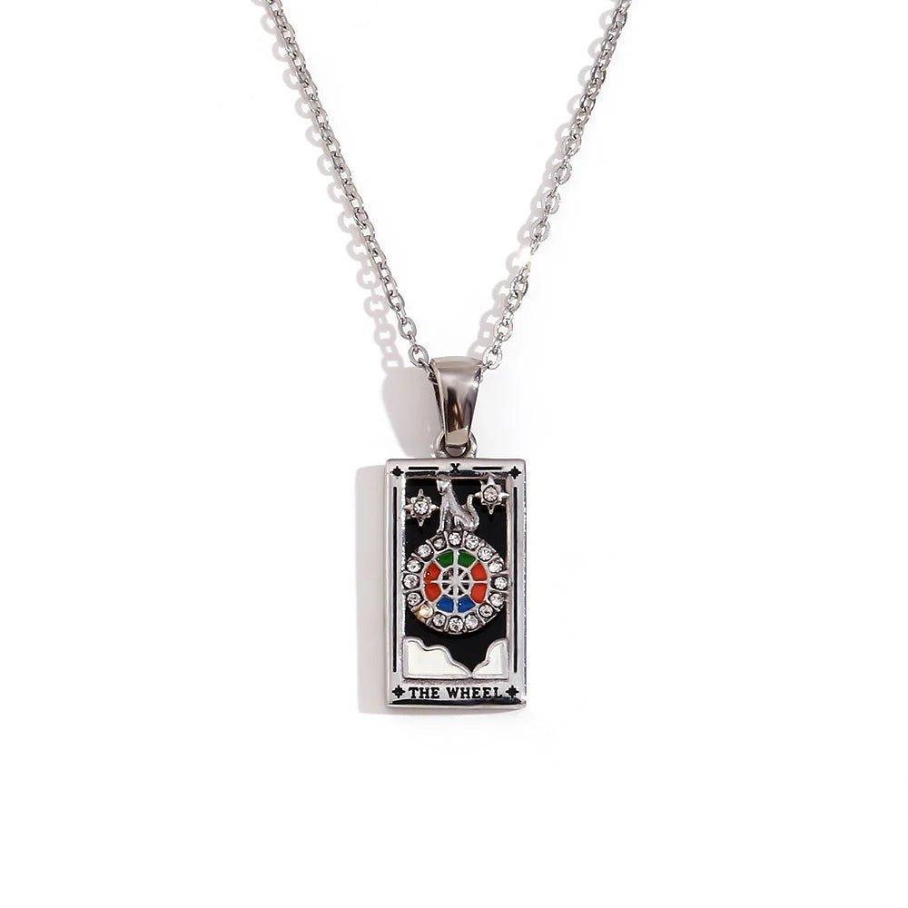 The Moon - 18K Gold Plated Tarot Card Pendant Necklace - Tarot Treasures