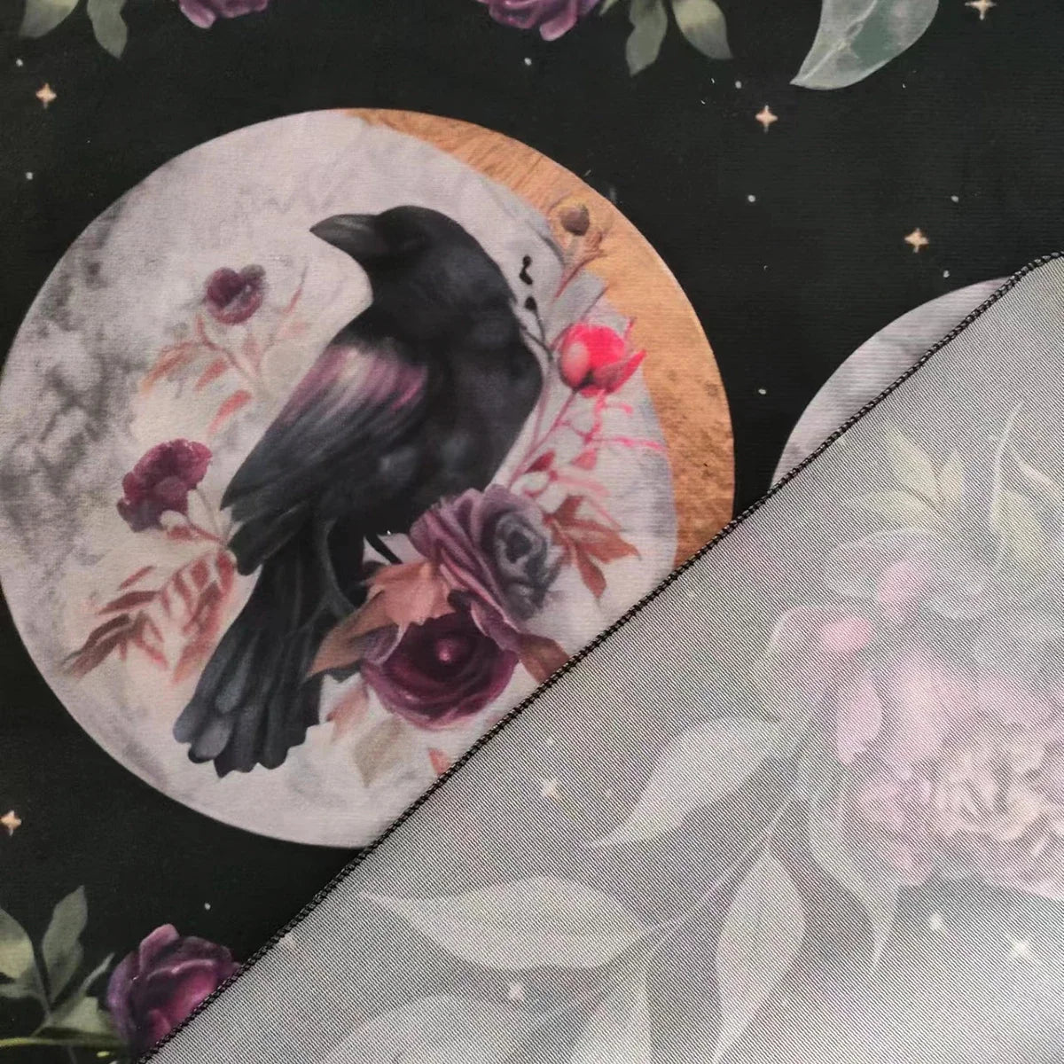 Triple Moon Raven Altar and Table Cloth - Tarot Treasures