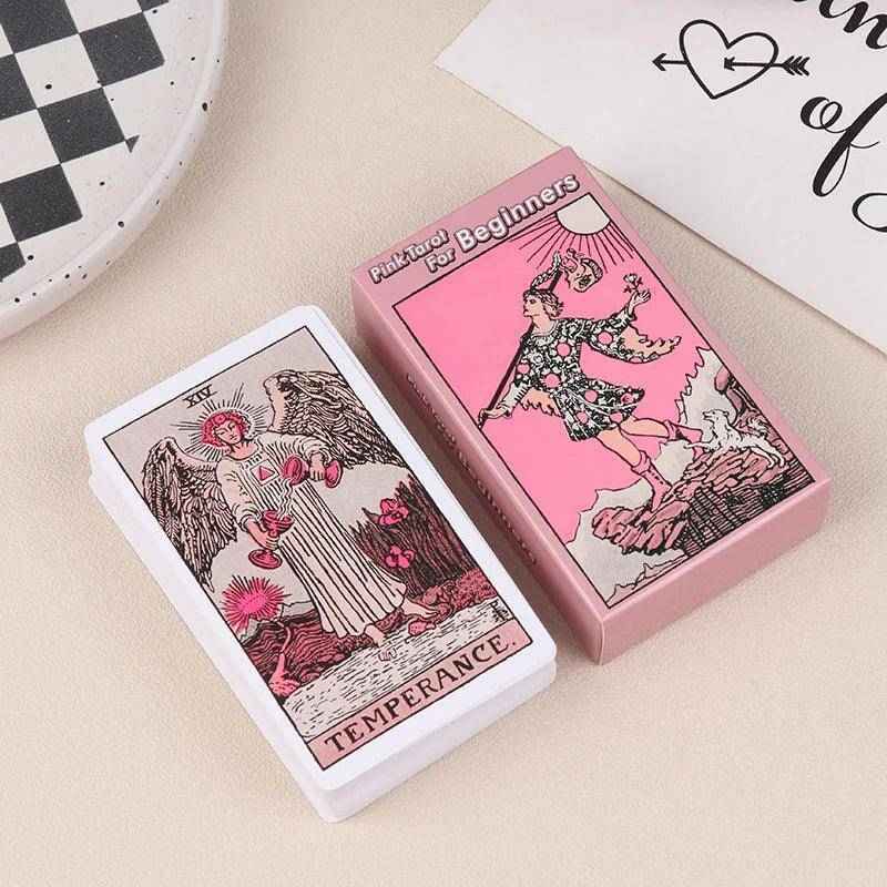 Pink 78 Piece Tarot Card Deck For Beginners - Tarot Treasures