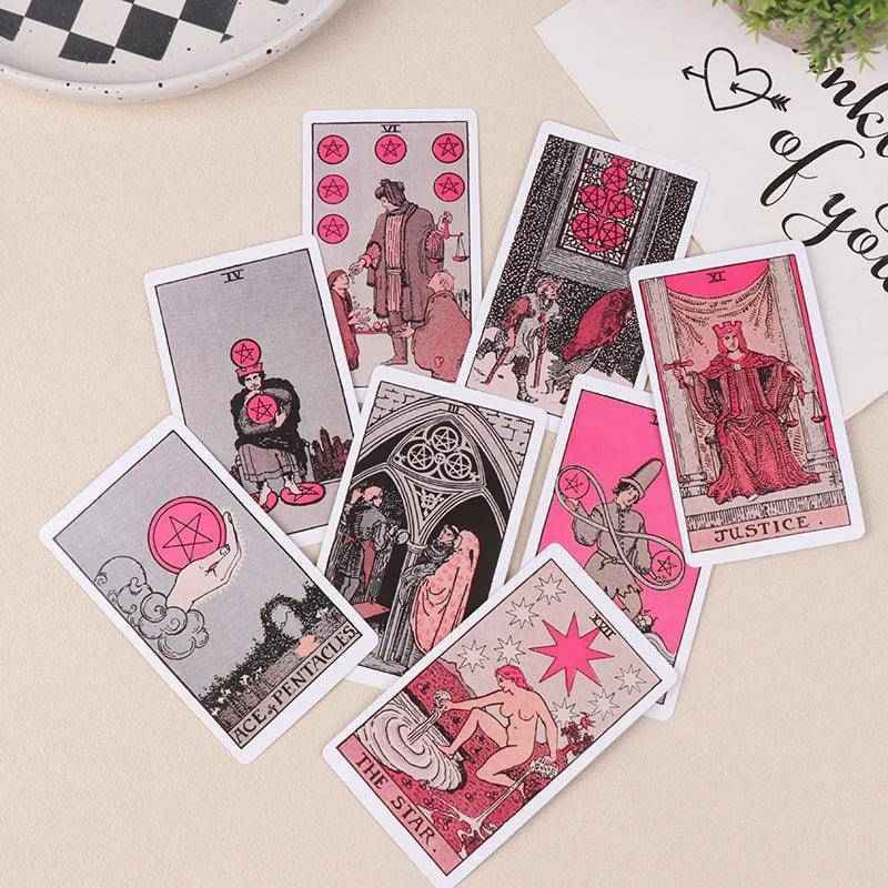 Pink 78 Piece Tarot Card Deck For Beginners - Tarot Treasures