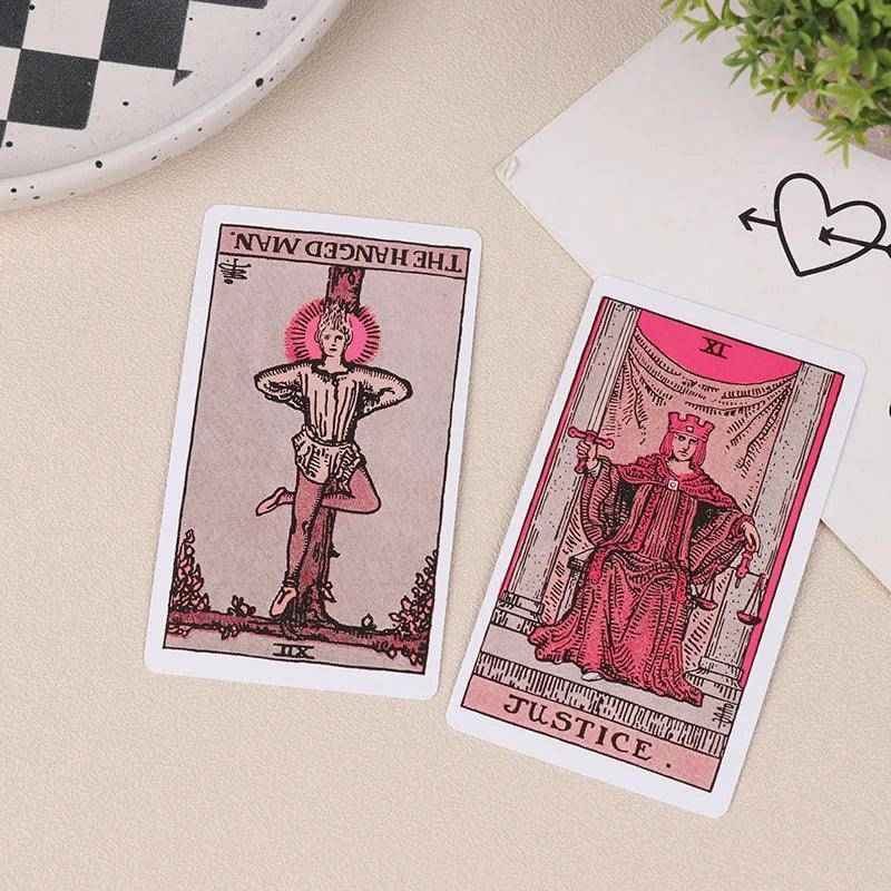 Pink 78 Piece Tarot Card Deck For Beginners - Tarot Treasures
