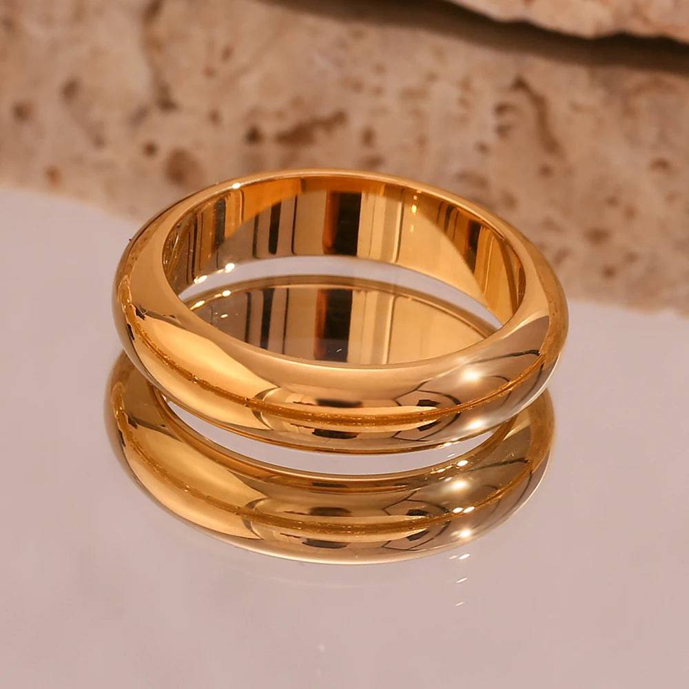 18K Gold Plated and Silver Colour Minimalist Stainless Steel Rings - Tarot Treasures