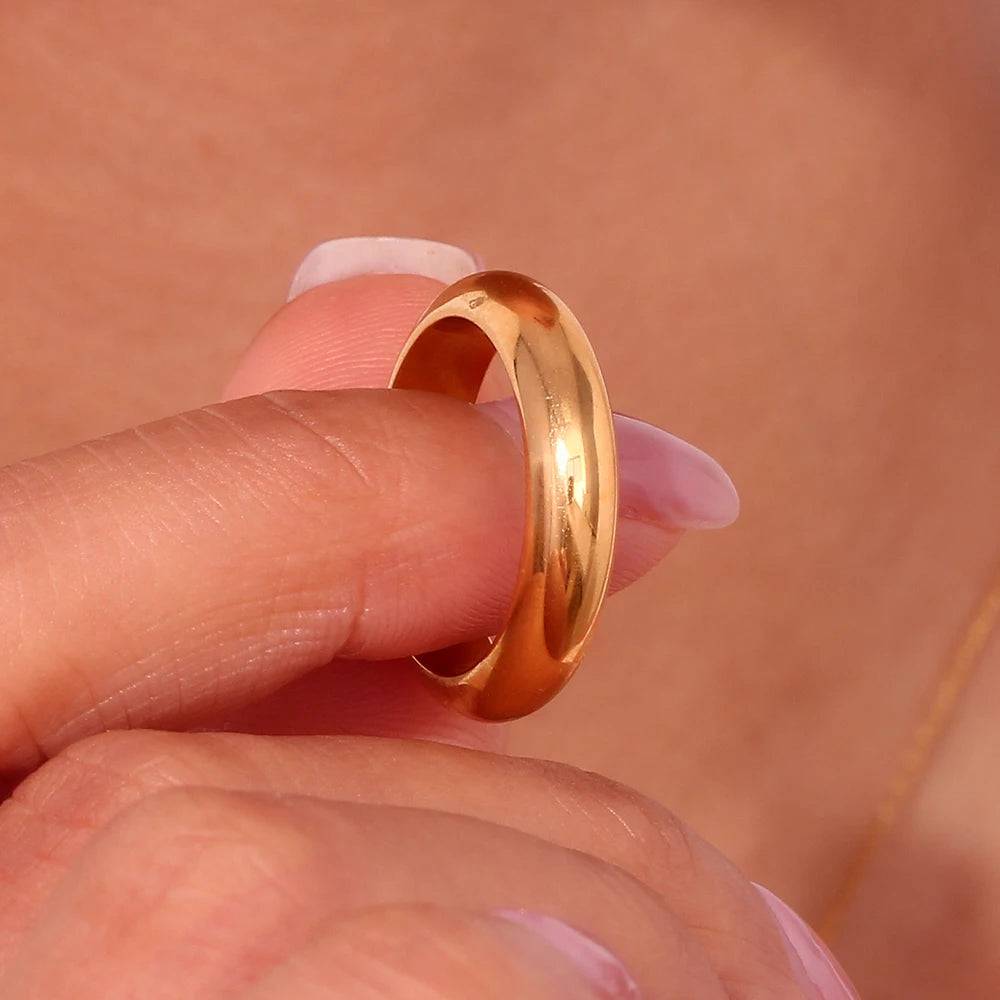 18K Gold Plated and Silver Colour Minimalist Stainless Steel Rings - Tarot Treasures