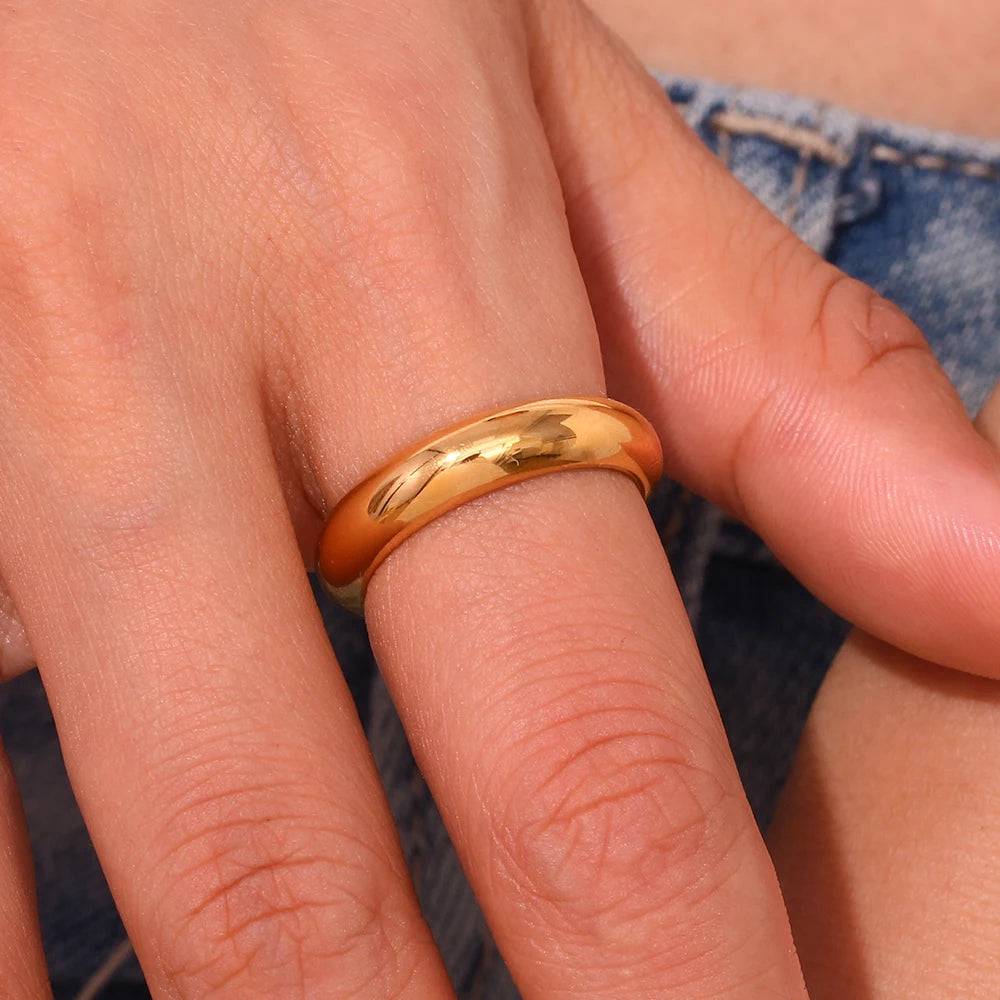 18K Gold Plated and Silver Colour Minimalist Stainless Steel Rings - Tarot Treasures