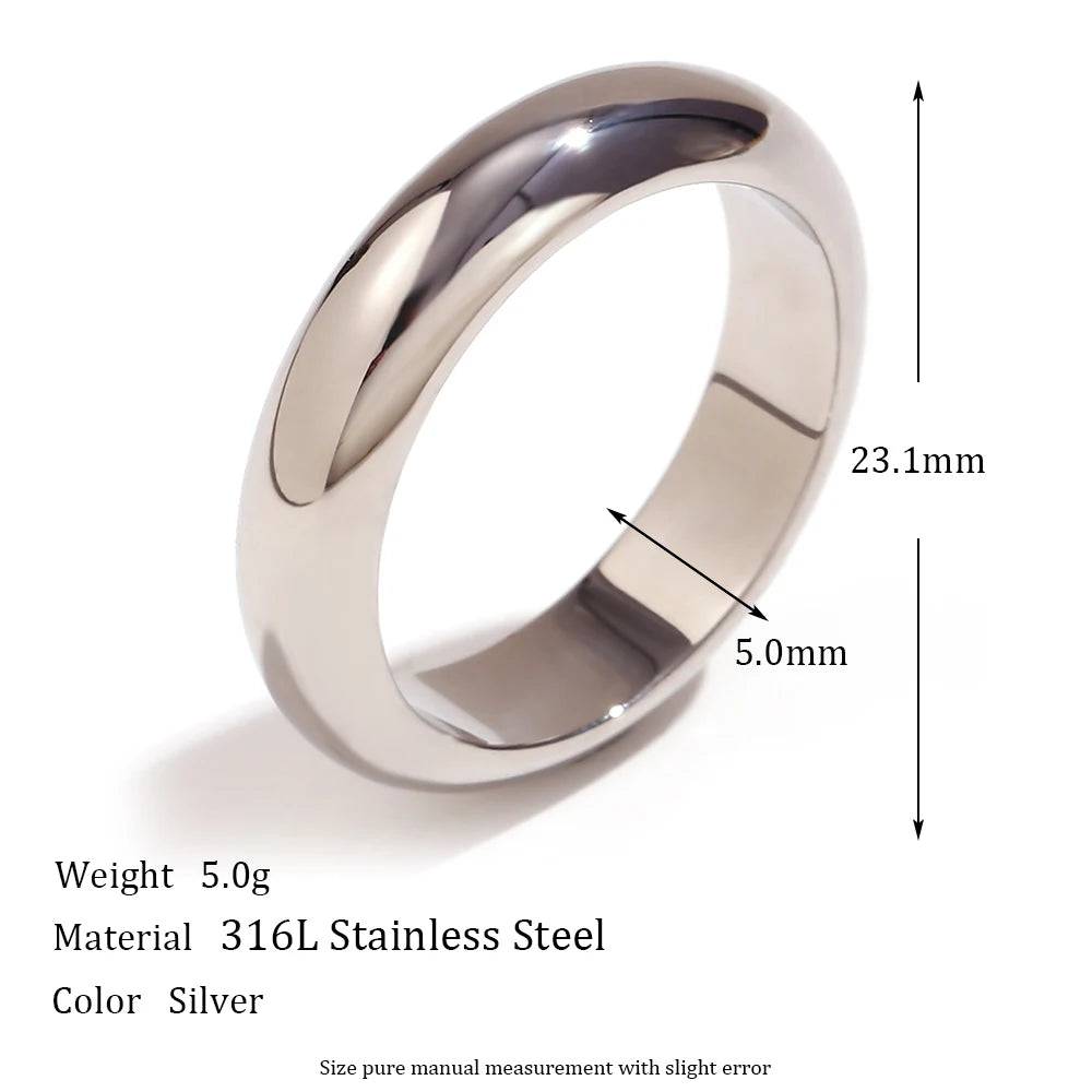 18K Gold Plated and Silver Colour Minimalist Stainless Steel Rings - Tarot Treasures