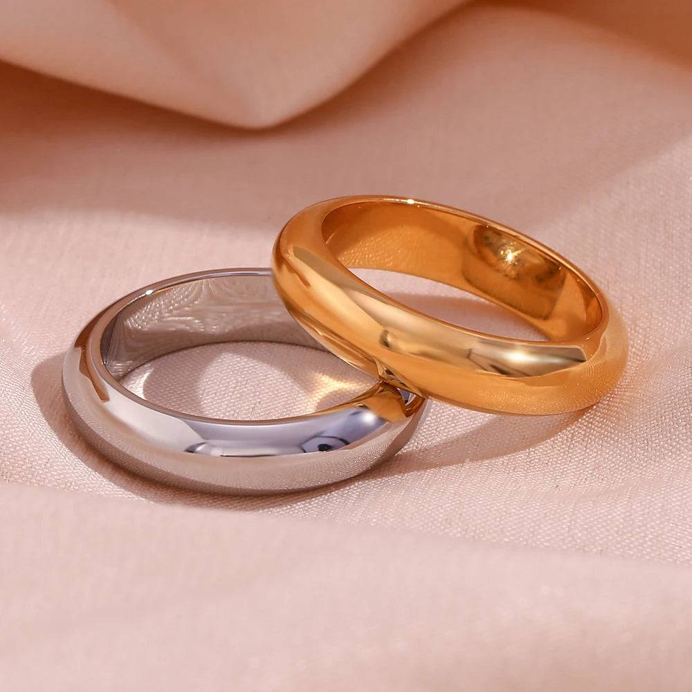 18K Gold Plated and Silver Colour Minimalist Stainless Steel Rings - Tarot Treasures