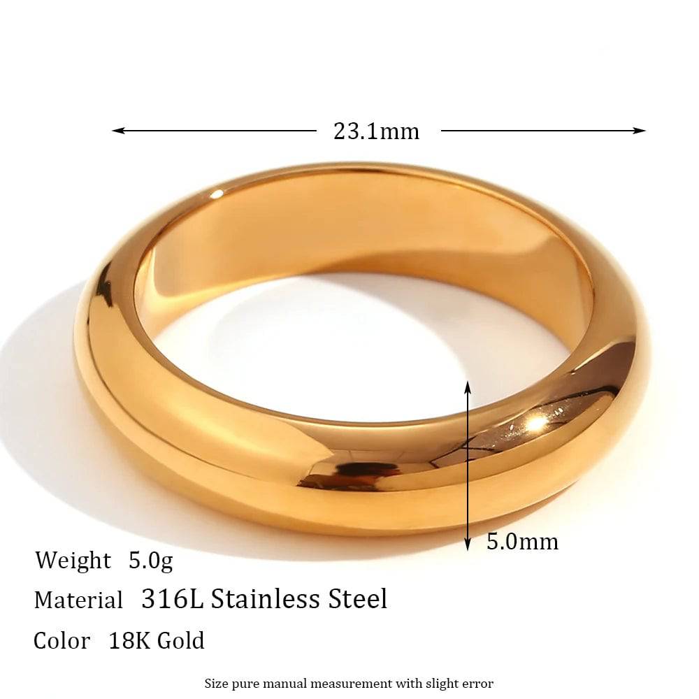 18K Gold Plated and Silver Colour Minimalist Stainless Steel Rings - Tarot Treasures