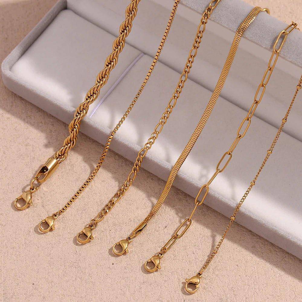 18K Gold Plated Chain Stainless Steel Tarnish Free Bracelet Collection - Tarot Treasures