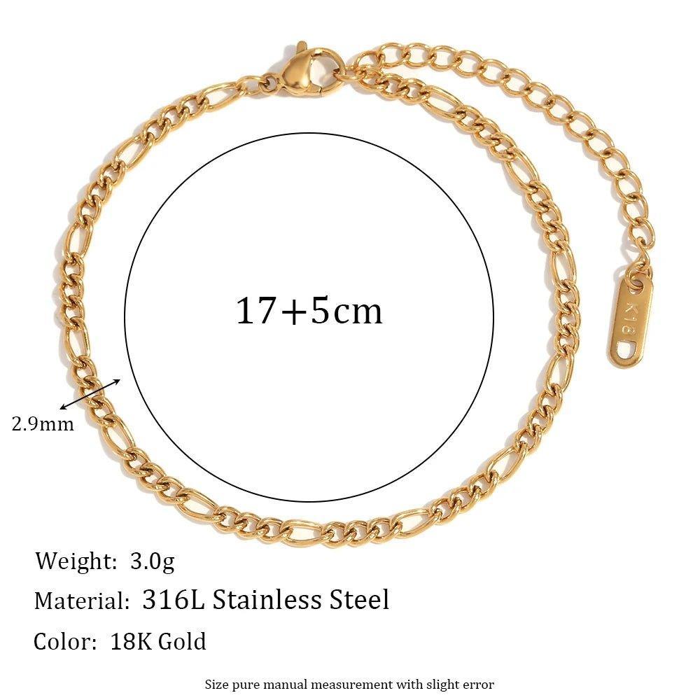 18K Gold Plated Chain Stainless Steel Tarnish Free Bracelet Collection - Tarot Treasures