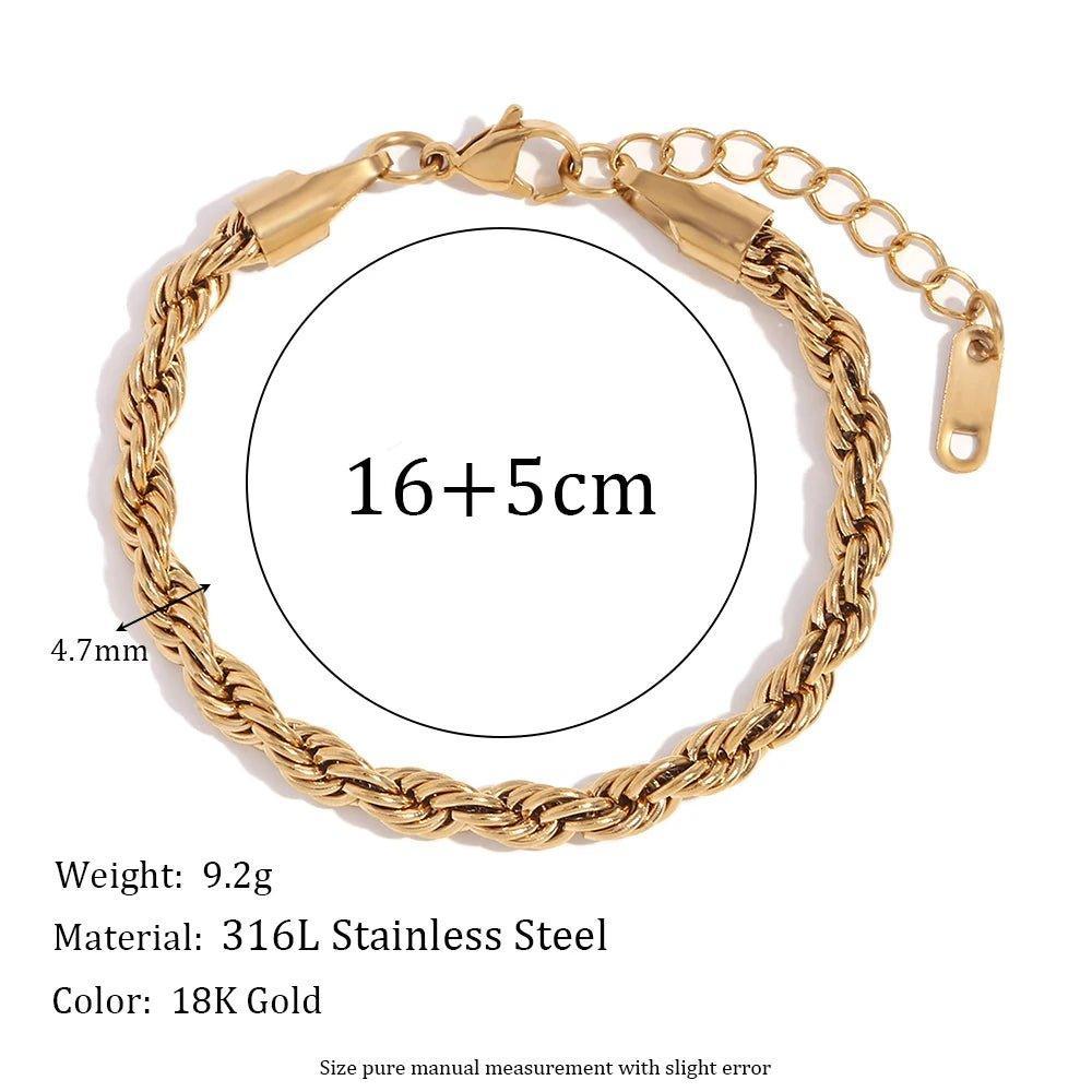 18K Gold Plated Chain Stainless Steel Tarnish Free Bracelet Collection - Tarot Treasures