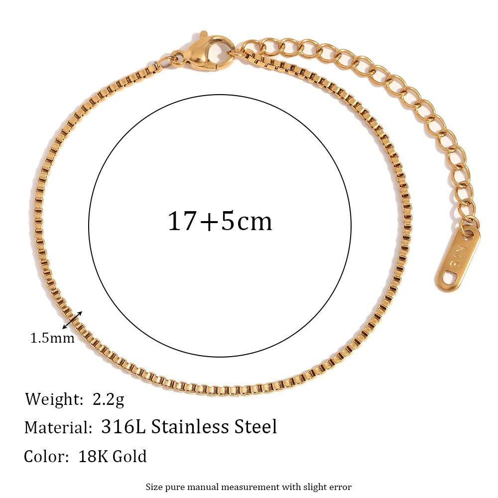 18K Gold Plated Chain Stainless Steel Tarnish Free Bracelet Collection - Tarot Treasures