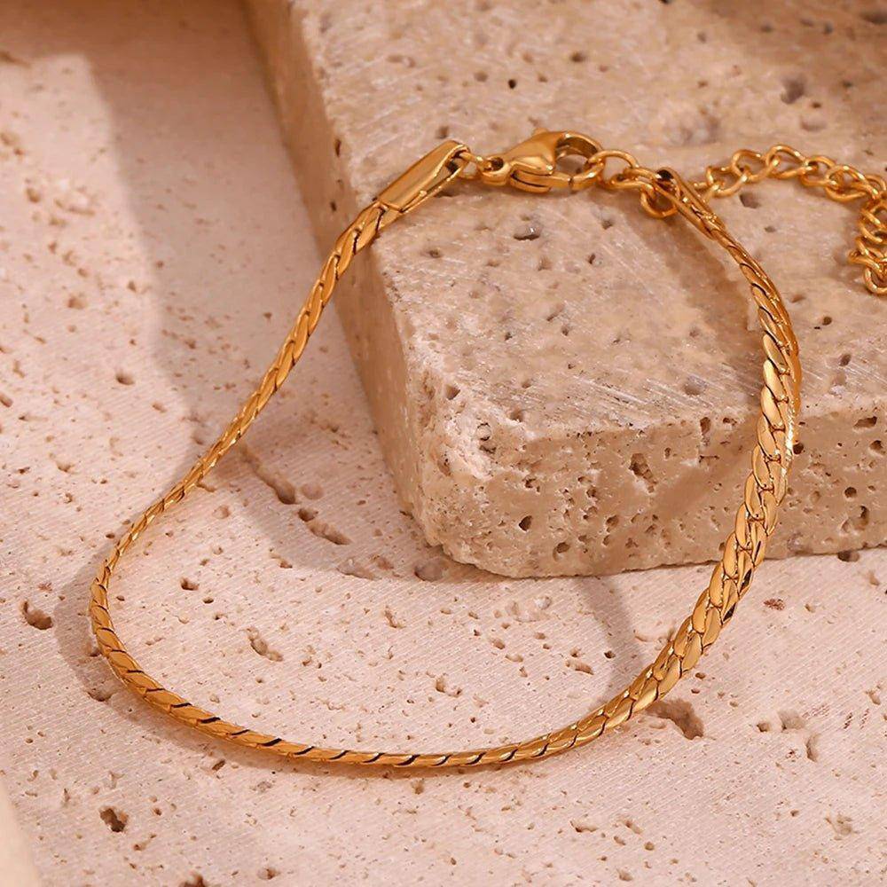 18k Gold Plated Cuban Tarnish Free Chain Bracelet - Tarot Treasures