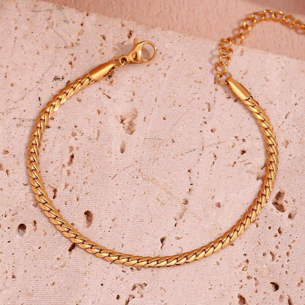 18k Gold Plated Cuban Tarnish Free Chain Bracelet - Tarot Treasures