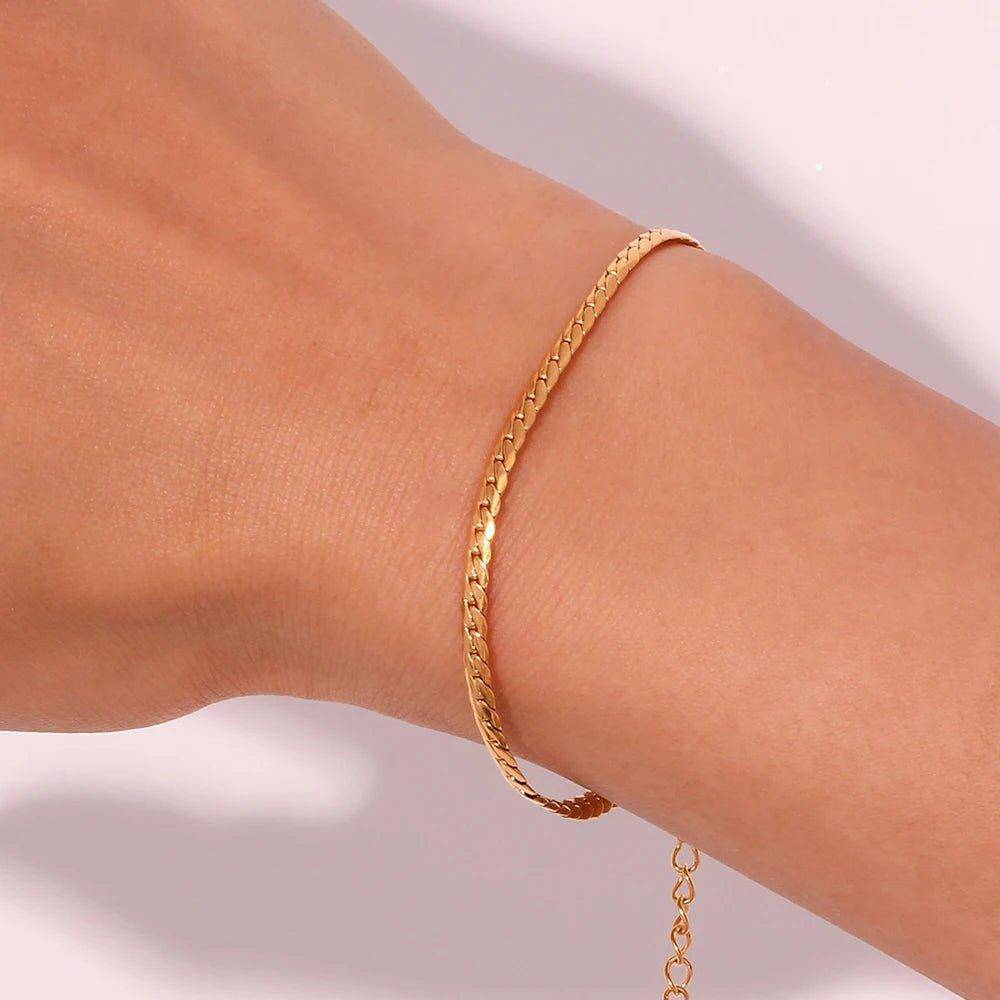 18k Gold Plated Cuban Tarnish Free Chain Bracelet - Tarot Treasures