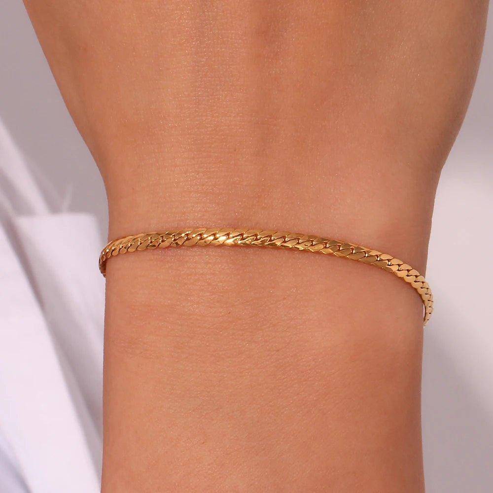 18k Gold Plated Cuban Tarnish Free Chain Bracelet - Tarot Treasures