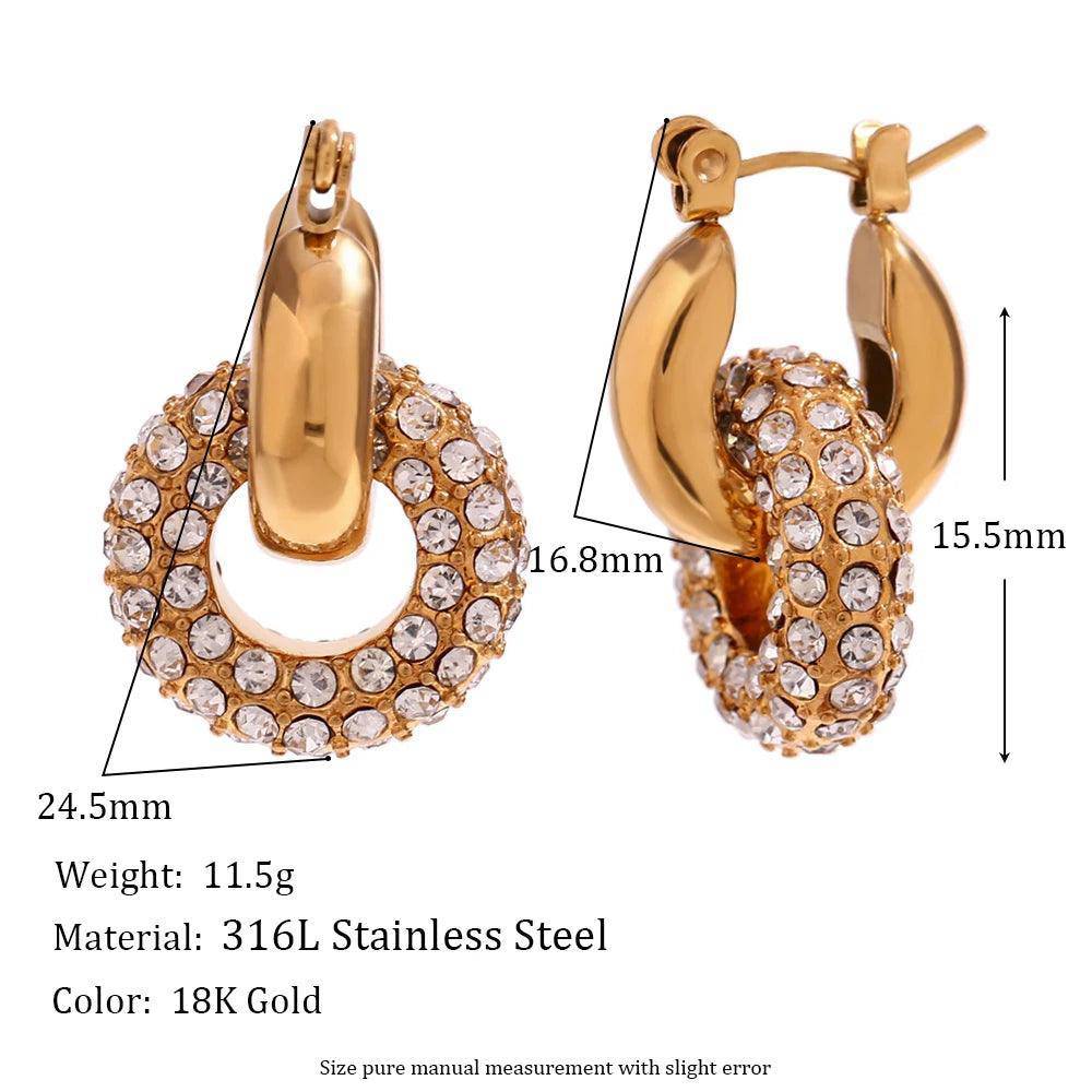 18K Gold plated Donut Drop Earrings - Tarot Treasures