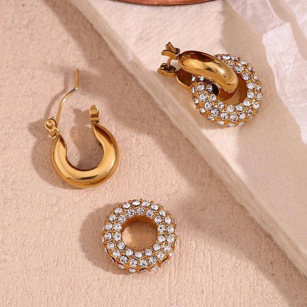 18K Gold plated Donut Drop Earrings - Tarot Treasures