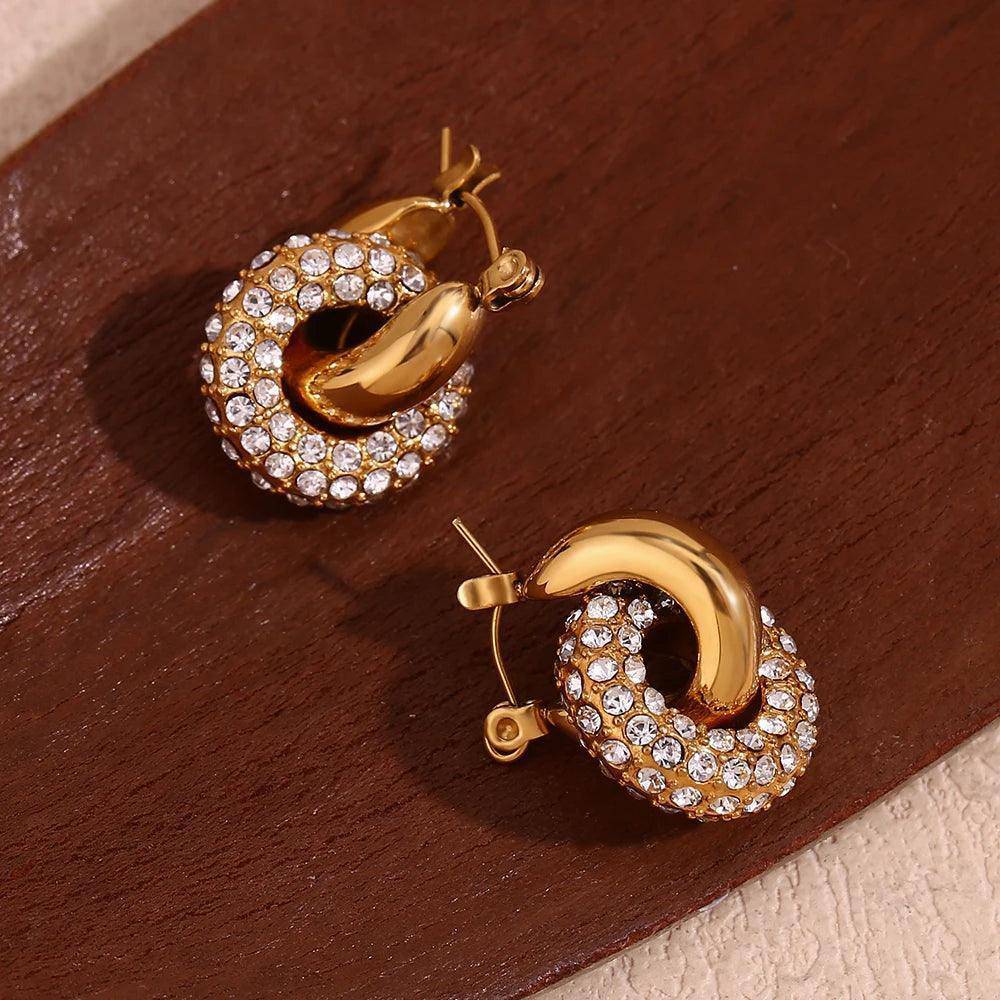 18K Gold plated Donut Drop Earrings - Tarot Treasures