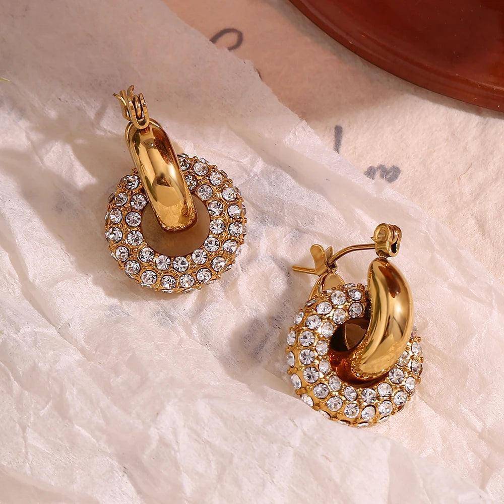 18K Gold plated Donut Drop Earrings - Tarot Treasures