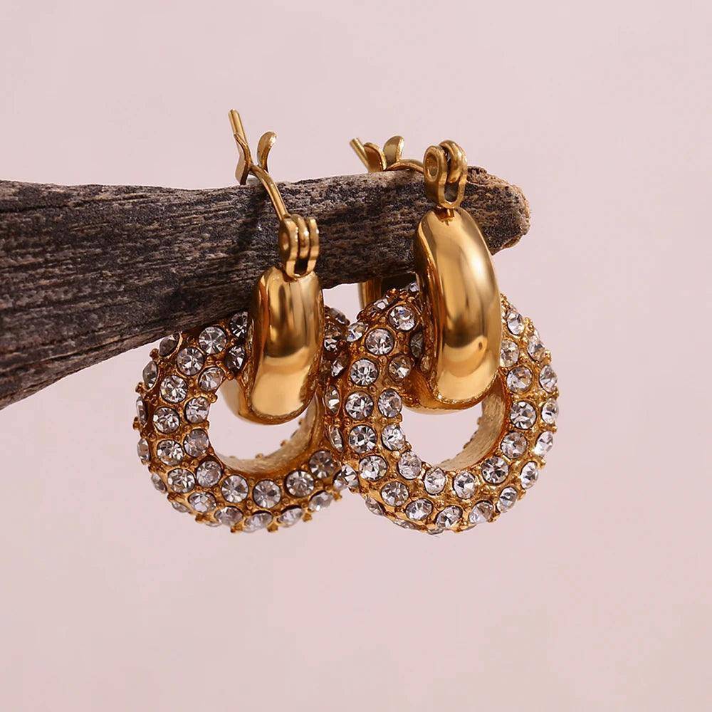 18K Gold plated Donut Drop Earrings - Tarot Treasures