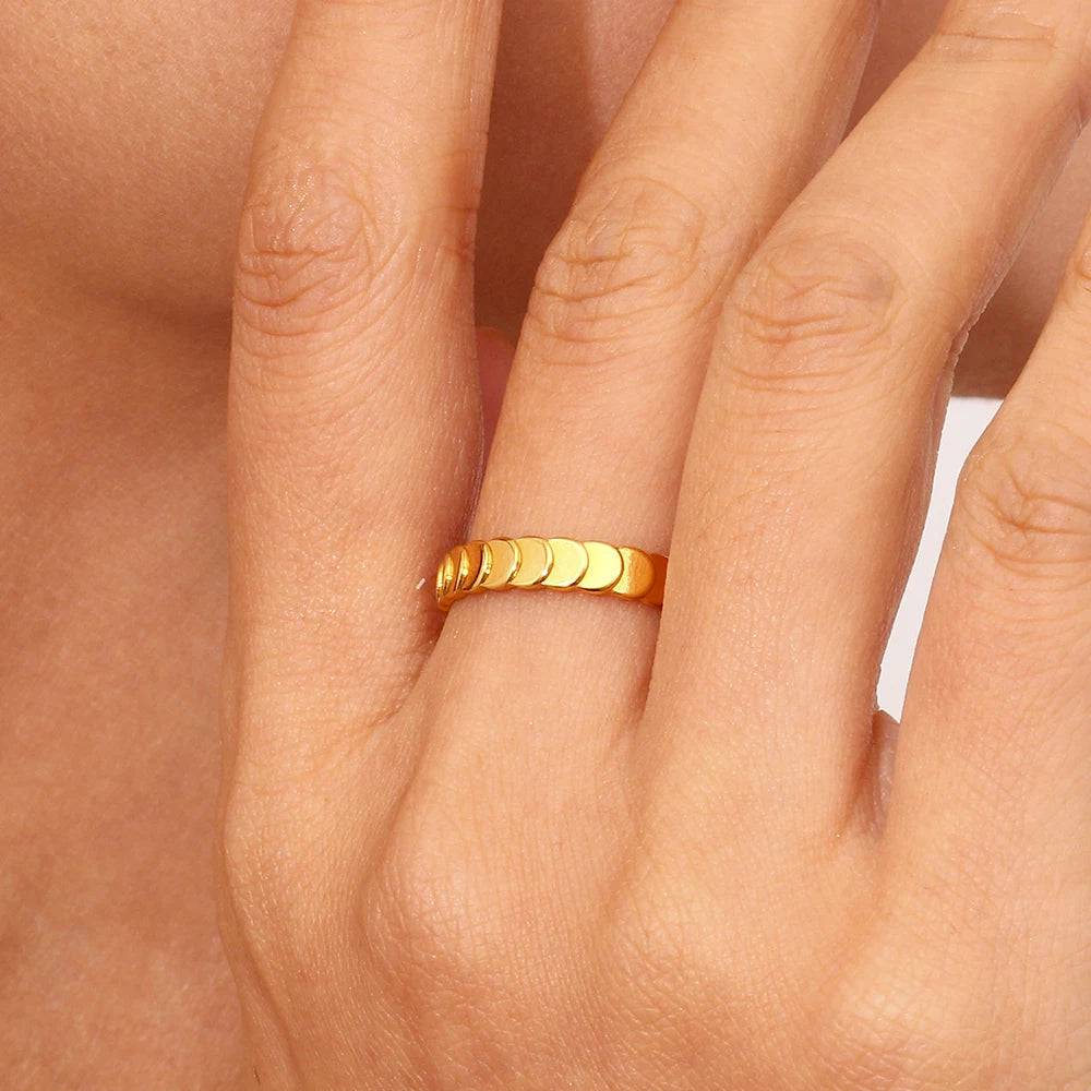 18K Gold Plated Fish Scale Stainless Steel Tarnish Free Ring - Tarot Treasures