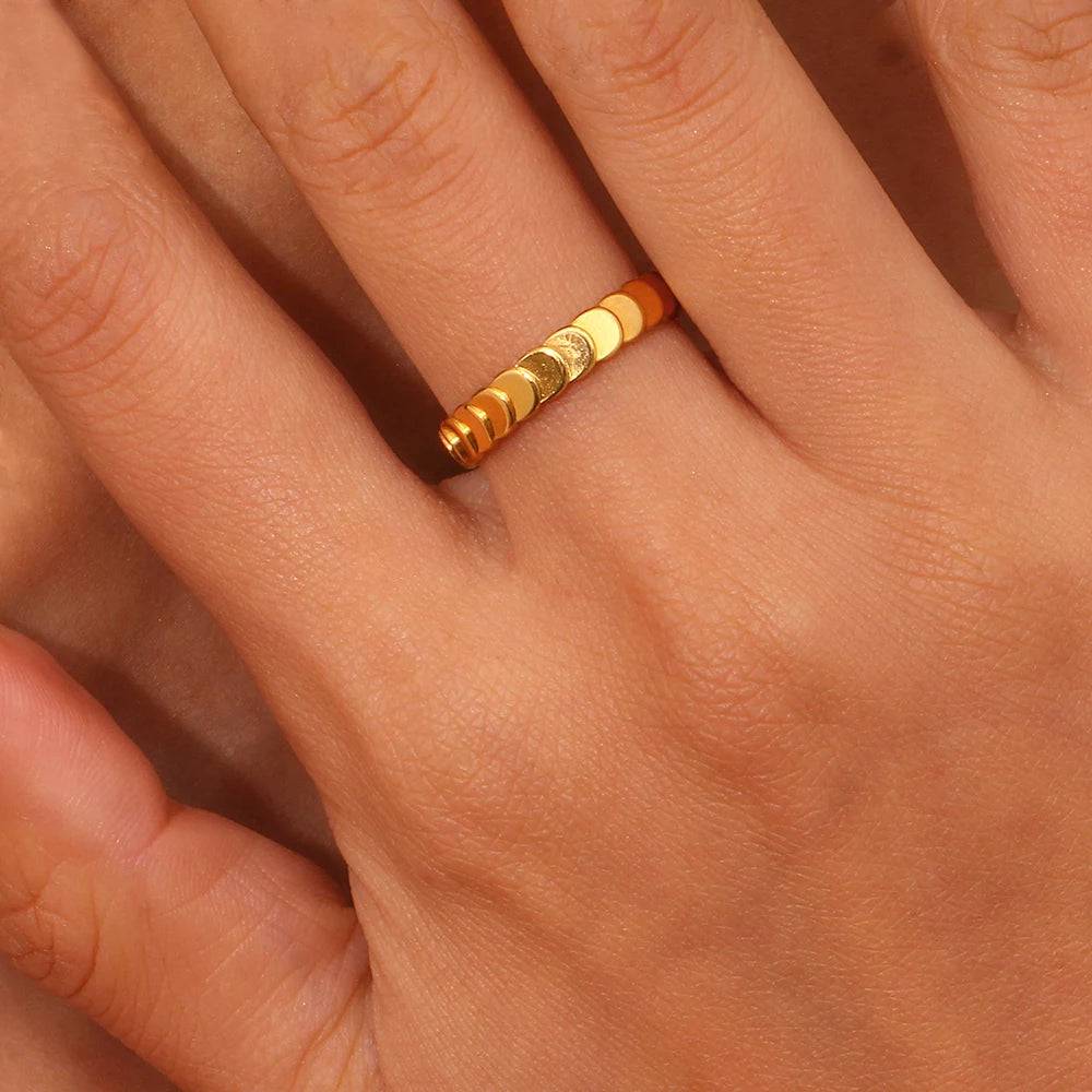 18K Gold Plated Fish Scale Stainless Steel Tarnish Free Ring - Tarot Treasures