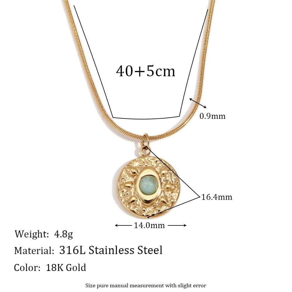 18K Gold Plated Marble Tarnish Free Pendant Necklace Collection - Tarot Treasures