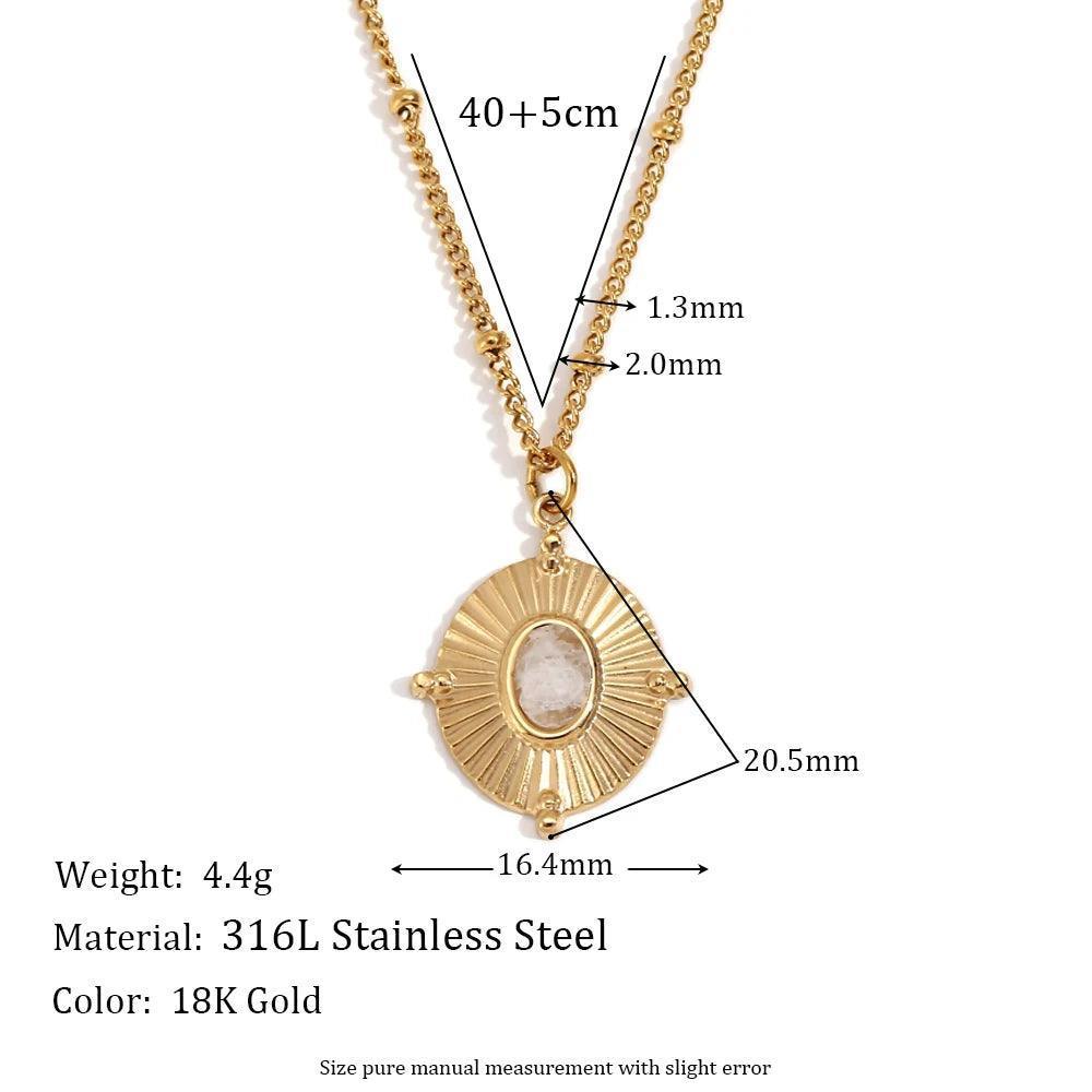 18K Gold Plated Marble Tarnish Free Pendant Necklace Collection - Tarot Treasures