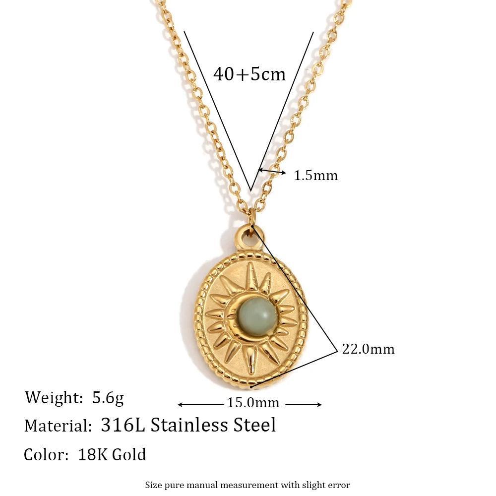 18K Gold Plated Marble Tarnish Free Pendant Necklace Collection - Tarot Treasures