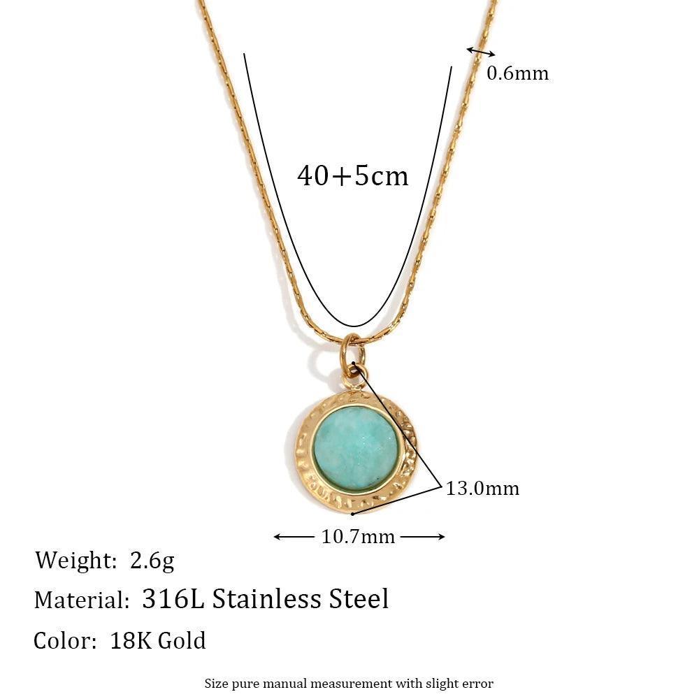 18K Gold Plated Marble Tarnish Free Pendant Necklace Collection - Tarot Treasures