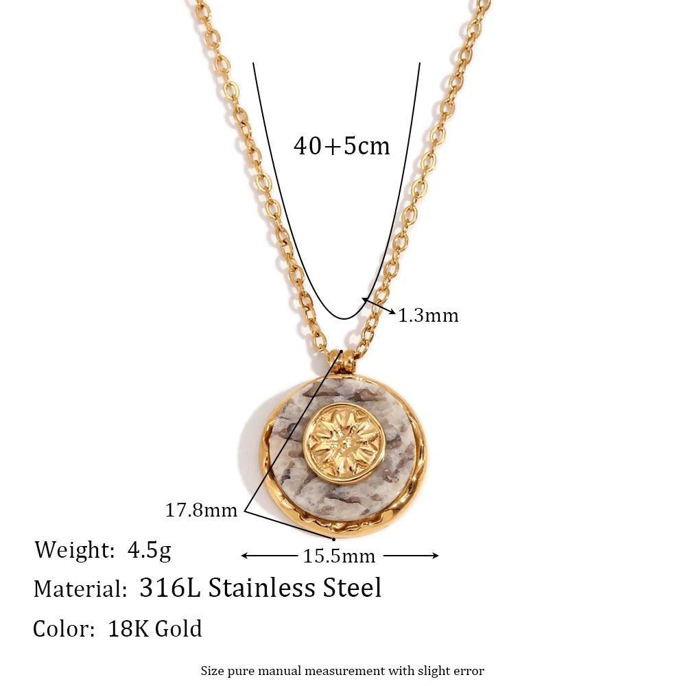 18K Gold Plated Marble Tarnish Free Pendant Necklace Collection - Tarot Treasures