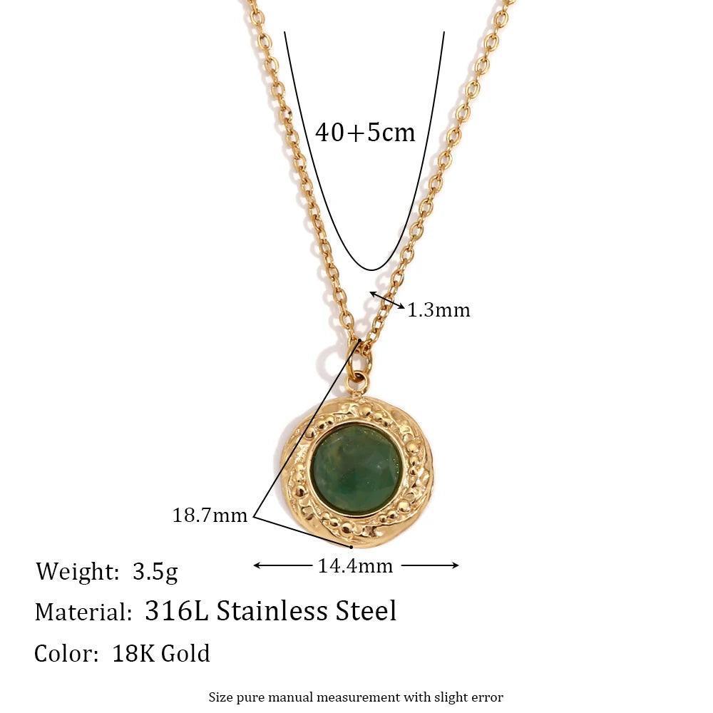 18K Gold Plated Marble Tarnish Free Pendant Necklace Collection - Tarot Treasures