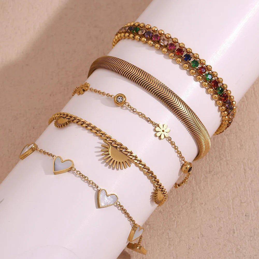 18K Gold Plated Stainless Steel Bracelet Collection - Tarot Treasures